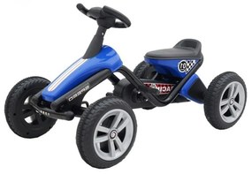 Kart cu pedale pentru copii NOVOKIDS® Dakkar Kart PRO, Carena, Structura metalica, Mers cu spatele, Albastru