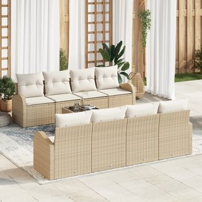vidaXL Set de Sofa pentru Grădină cu Pernițe Bej din Ratan Plastic