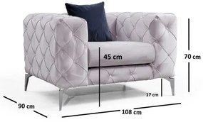 Fotoliu EUGEN, gri deschis