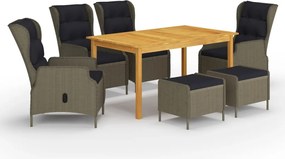 vidaXL Set mobilier de grădină, 7 piese, maro