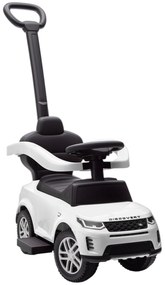 AIYAPLAY Mașinuță de Împins pentru Copii LAND ROVER DISCOVERY, 2-în-1 cu Mâner și Barieră de Siguranță, Alb | Aosom Romania