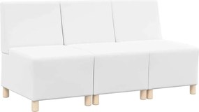 vidaXL Unitate Sofa Modulară Fără Brațe 3 pcs Alb 55 x 74 x 82 cm