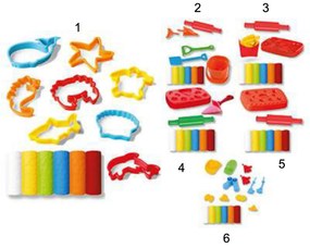 SET 6 BUCATI PLASTILINA CU FORME - GLOBO KIDEA (GL40394)