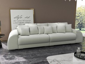 Canapea extensibilă dumonde cu 2 lăzi de depozitare si sezut confortabil din spuma high-density, Verona Ambiance Ivory 310x100 cm