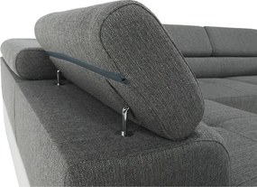 Colţar, alb/gri, model stânga, AMARETO NEW