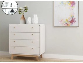 Comodă albă înaltă 80x88 cm Caitlin – Støraa