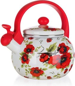 BANQUET Ceainic smălţuit cu fluier POPPY, 2,2 l