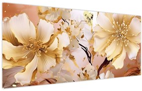 Tablou - Flori de aur (120x50 cm)