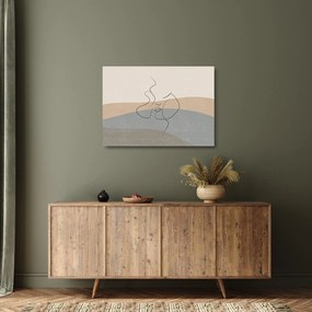 Tablou pe sticlă - Sărut de linie de artă (70x50 cm)