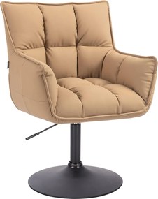 HR560N Scaun Caramel Piele Ecologica Premium Soft cu Bază Neagră