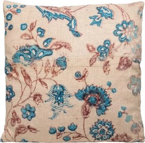 Perna decorativa, din stofa, cu imprimeu floral, Cornflower 45x45cm
