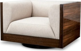 Fotoliu pivotant design LUX, Furnir de eucalipt lucios, Sebastian