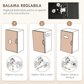 Homcom Dulap Bucatarie Alb – 5 Rafturi | Aosom Romania
