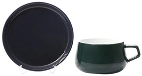 Ceasca pentru ceai cu farfurioara Viva Scandinavia ELLA CLASSIC V79765, 250 ml, Portelan, Verde