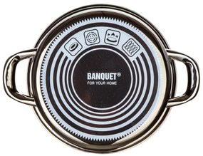 Banquet Oală emailată METALLIC Black 20 cm, 2 l,cu capac, 20 cm