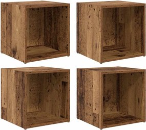 vidaXL Set comodă TV 4 pcs Lemn Vechi 37 x 35 x 37,5 cm Lemn compozit