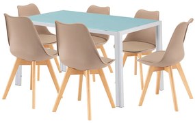 Nuvia 6+1 set de luat masa alb-bej