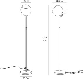 Lampa de podea din alama stil modern Art Deco Spheres
