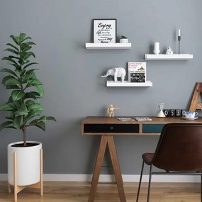 Set de 3 rafturi de perete SHELFY, albe