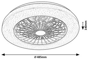 Rabalux 71329 - LED lampă reglabilă DALFON 48W/230V 3000-6500K cu ventilator și