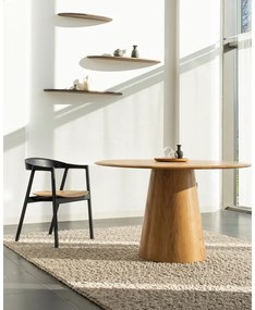 Masă de dining în culoare naturală rotundă din lemn de stejar ø 126 cm Mushroom – Gazzda