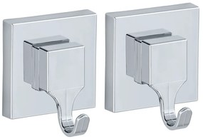 Set cuier, Wenko Quadro Vacuum-Loc, 2 bucati, Metal, Alb