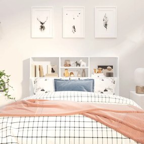 Tăblie de pat cu dulap, alb, 120x19x103,5 cm