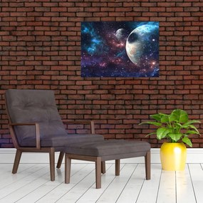 Tablou pe sticlă cu cosmos (70x50 cm)