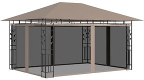 vidaXL Pavilion cu plasă anti-țânțari, gri taupe, 4x3x2,73 m, 180 g/m²