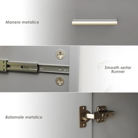 HOMCOM Dulap 3uși+2sertare gri 106x35x76 | Aosom Romania