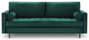 Canapea din catifea Milo Casa Santo, 219 cm, verde petrol