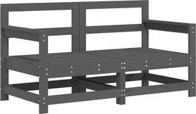 vidaXL Canapea de colț de grădină, 2 buc., gri, lemn masiv de pin