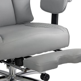 Scaun directorial gri din piele ecologica rezistent pana la 150 kg OFF 421