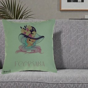 Perna Personalizata Zodie Fecioara, 40x40 cm, Verde, Husa Detasabila, Perna Inclusa, BEKZ®