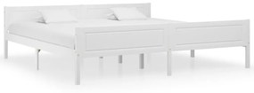 322109 vidaXL Cadru de pat, alb, 200x200 cm, lemn masiv de pin