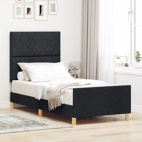 vidaXL Cadru de pat, negru, 100x200 cm, textil