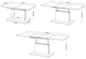 Mazzoni ASTON Stejar Maro - MĂSUȚĂ EXTENSIBILĂ MODERNĂ MĂSUȚĂ DE CAFEA