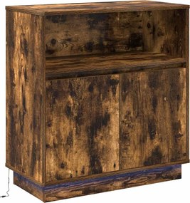 vidaXL Bufet LED Stejar fumuriu 71 x 34,5 x 75 cm Lemn compozit