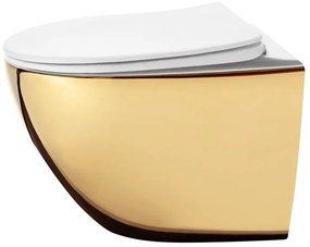 Vas WC suspendabil Rea Carlo Mini Tornado NFQ auriu alb