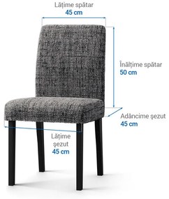 Huse bielastice VITTORIA gri scaun cu spatar 2 buc (45 x 45 x 50 cm)