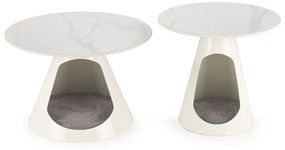 Set 2 mese de cafea Osario marmura alba/alb