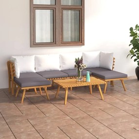 3087023 vidaXL Set mobilier de grădină cu perne, 7 piese, lemn masiv de acacia