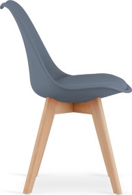 OFERTA Scaun gri inchis BALI MARK cu picioare din lemn de fag II. calitate