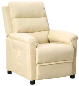 vidaXL Fotoliu rabatabil, crem, material textil