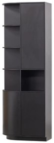 Bibliotecă modulară neagră din lemn masiv de pin 78x210 cm Finca – WOOOD
