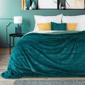 Cuvertură de pat monocoloră culoarea turcoaz Lăţime: 200 cm | Lungime: 220 cm