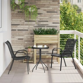 vidaXL Set Bistro 3 Piese Negru Textilenă și Oțel