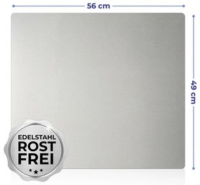 Protecție din oțel pentru peretele de lângă aragaz Maximex Silver, 50 x 56 cm