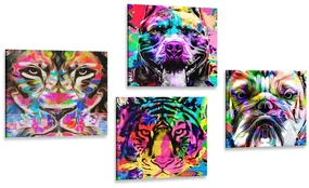 Set tablouri în stilul interesant pop art