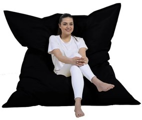 Fotoliu Puf Bean Bag Giant Cushion, 140x180 cm, Negru